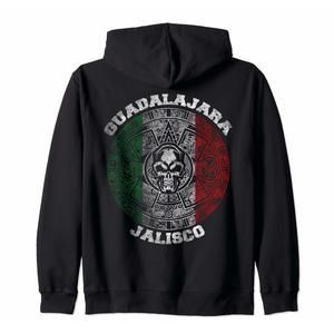 Guadalajara Jalisco Aztec Calendar Mayan Skull. Mexico Pride Zip Hoodie